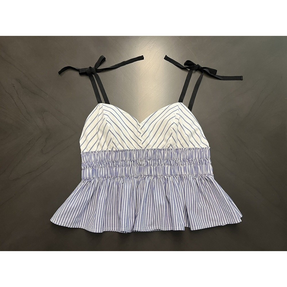 Express baby doll blouse large stripes white/blue